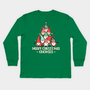 Merry Christmas Gnomies Kids Long Sleeve T-Shirt